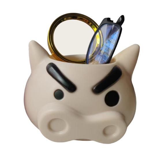 Pen Holder Angry Pig Shape Desk Organizer Large Capacity Plastic Desktop Stationery Storage Box Desk Accessory