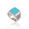 Blue Turquoise Men's Ring, 925 Sterling Silver Ring, Natural Turquoise Signet Ring, Vintage Look Ring For Men, Gift For Him
