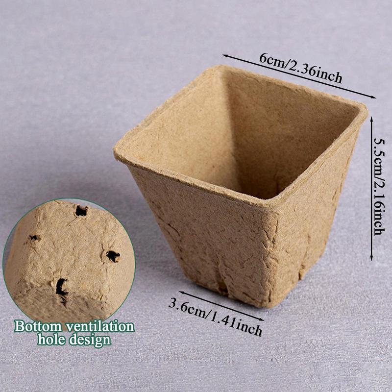 10 Pcs Peat Pots for Seedling Outdoor Garden Germination Nursery Pots Pulp Biodegradable Seed Starter Pots Kits