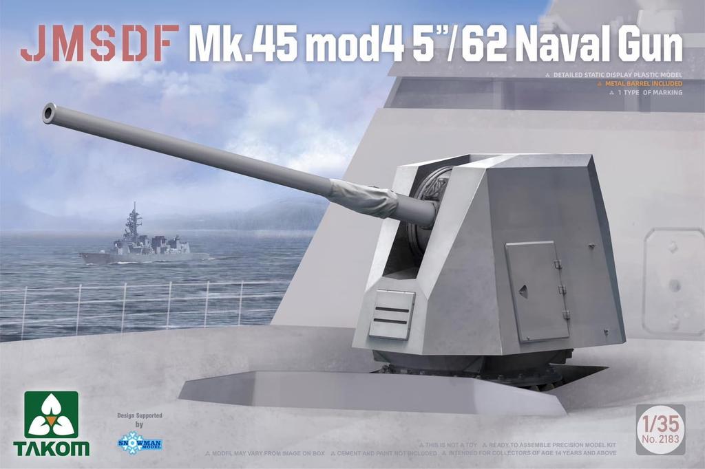 Takom Schneemann Maßstab Japanische Kaliber Mod 4 Marinegeschütz Plastikmodellbausatz TKO2183 1/35 Mk.45 5-Zoll/62