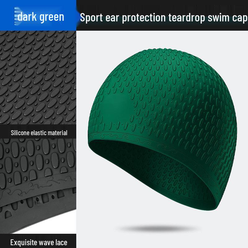 

Silicone Unisex XL Swim Cap: Non-Constricting, Ear-Waterproof, Solid Color, High-Elasticity.