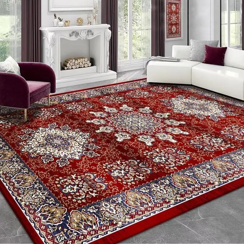 Classic Persian Red Luxury Rug For Living Room Bedroom Premium Nonslip Carpet Elegant Tea Table Kitchen Floor Mat Home Decor