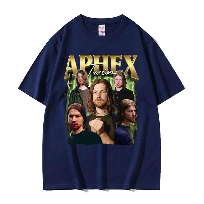 Limited Aphex Twin Vintage Graphic T Shirts Unisexs Clothing Harajuku Fashion Tshirt Male Casual Cotton Short Sleeve T Shirt Tops