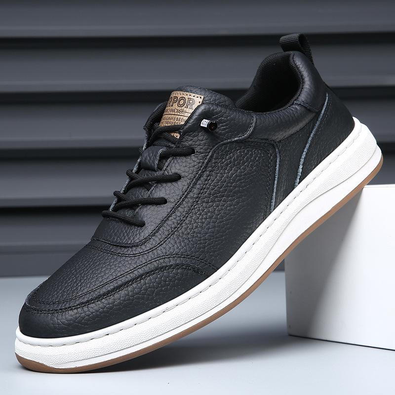 

First layer cowhide white shoes new men s business casual leather shoes men s youth versatile British breathable board shoes tide 44