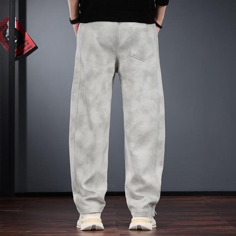 Jie Leinor Men's Retro Loose Straight-Leg Sweatpants