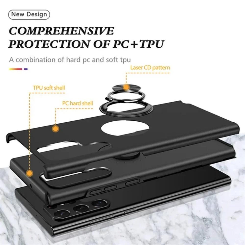 Premium Anti Theft Ring Stand TPU Bumper Shockproof Phone Case For Samsung Galaxy S26 S25 S24 Ultra S23 FE S22 S21 Plus Cover