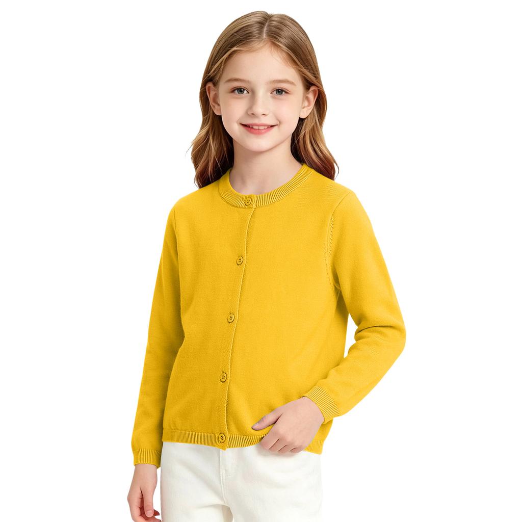 Girls Cardigan Sweater Button Front Knit Top for School Uniform, Toddler Color Warm Fall Winter Outerwear
