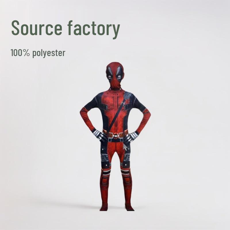 Kids' Halloween Deadpool 4 Jumpsuit Costume - Movie-Style Performance Outfit