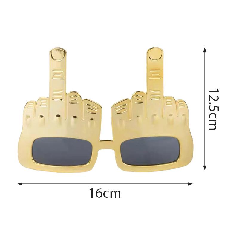 Creative Vertical Evening Glasses with Middle Finger, Decorative Props, Funny Sunglasses
