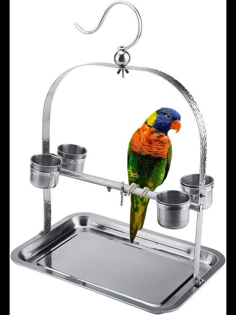 Stainless Steel Parrot Hand-Raising Stand - Durable Cage Rack for Birds