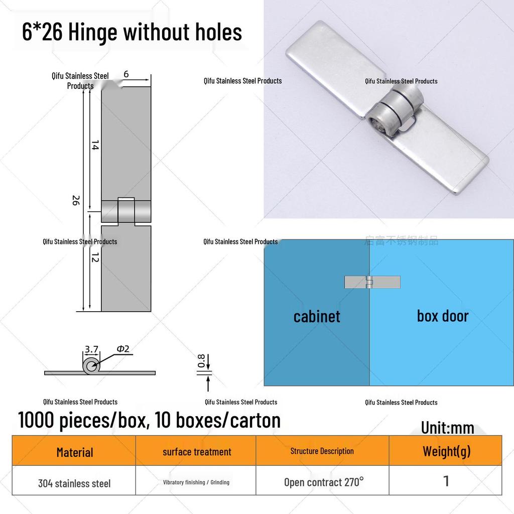 304 Stainless Steel Mini Hinge for Small Cabinets, Jewelry Boxes, and Crafts