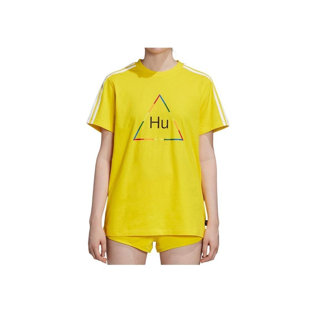 Adidas Originals Casual Comfortable Round Neck Short Sleeve T-Shirt Women Tops Yellow FR9075