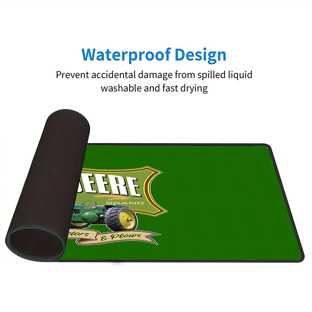 John Deere Tractors Plows Large Gaming Mouse Pad Nonslip Rubber Base Waterproof Desk Mat For Office Pc Laptop