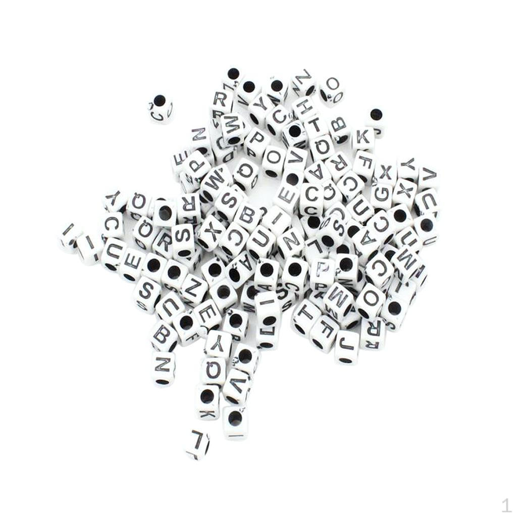 

50g/Pack Cubic Alphabet Letter A-Z Loose Beads DIY Necklace Bracelet Finding White