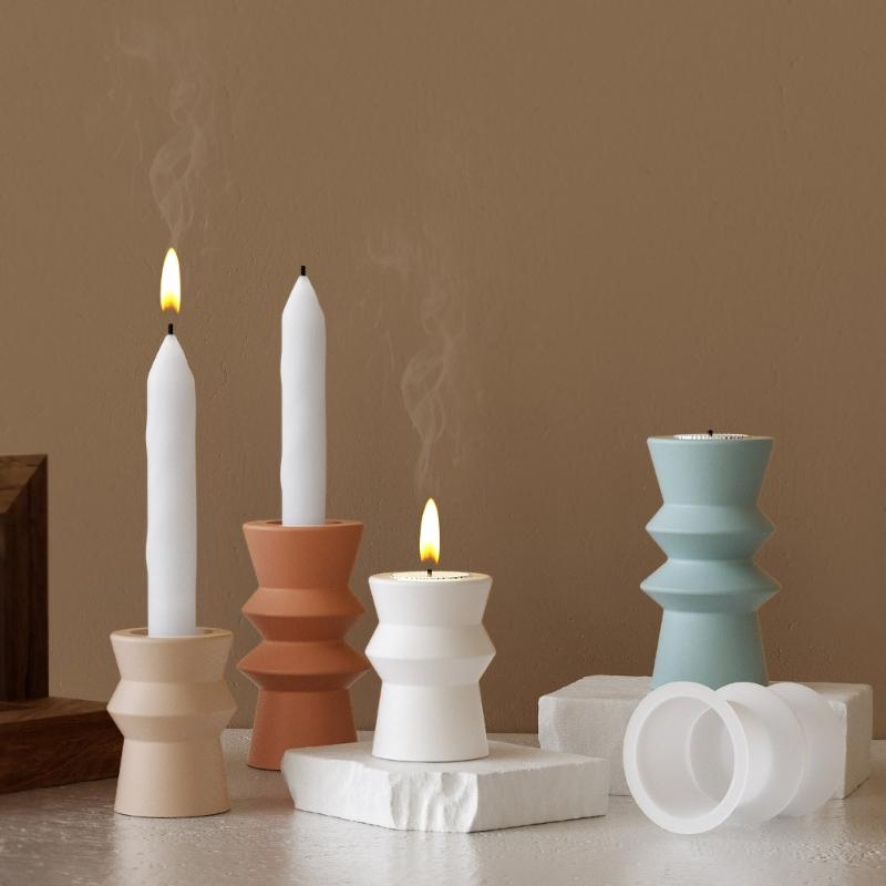 Einzigartige Kerzenhalterformen Bastelformen Runde Form Kerzenfußformen Silikontextur zum Basteln von Kerzenständern