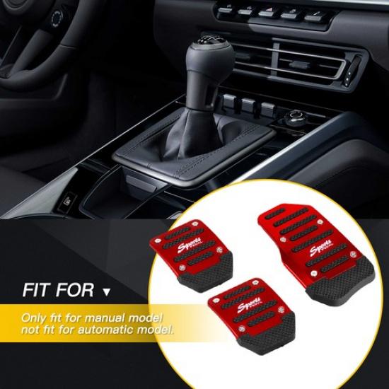 Universal Automatic NonSlip Gas Brake Foot Pedal Pad Cover Kit Accessories (Red)