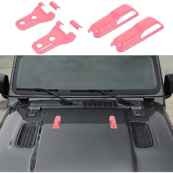 Engine Hood Hinge Cover Decor Trim Cover for 2018-2022 Jeep Wrangler JL and Gladiator JT Exterior Accessories 4PCS Purple