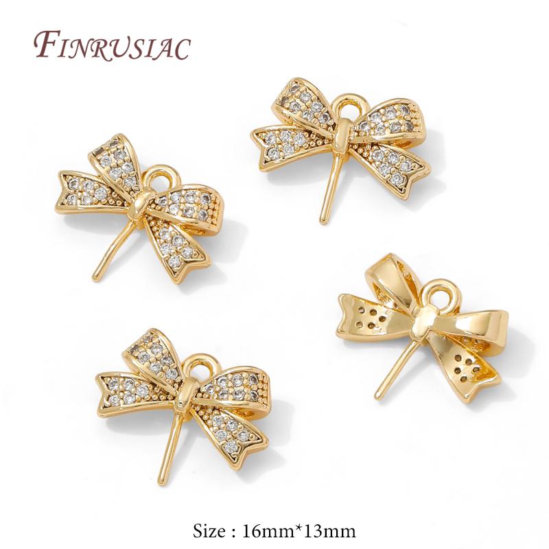 18K Gold Plated Brass Butterfly Charms with Pearl Mounting Accessories,Necklace Pendants Connectors,DIY Earrings Making Findings