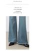 Tencel four-sided elastic straight tube slightly pulled jeans women's spring new blue high-waisted slim-fitting bell pants