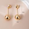 Minimalist style personalized spherical long light luxury silver needle earrings versatile jewelry