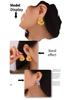 Chic European & American Double-Loop Earrings: Exaggerated 18K Gold Titanium Steel, Summer Non-Fading Design