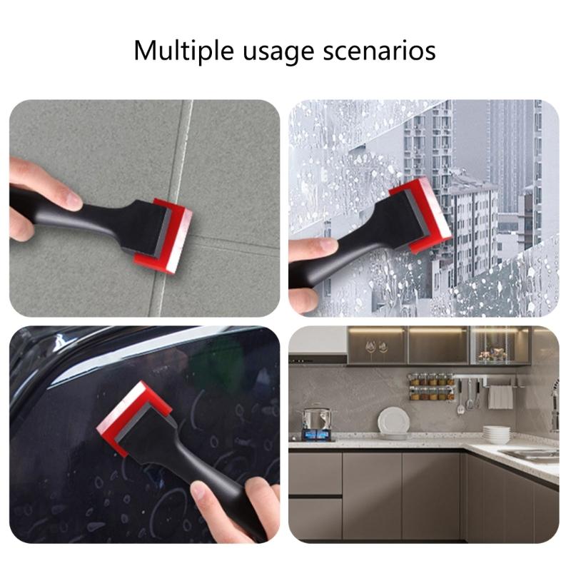 Rubber Ice Scrapers Multipurpose Scrubber for Kitchen Bathroom Car Window and Floor Grout Maintenance Cleaning Tool