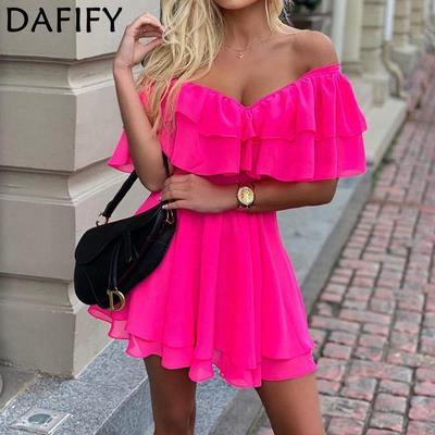 Damenmode, Sommer, Frühling, einfarbig, ärmellos, eine Schulter, mittlere Taille, Freizeitkleider