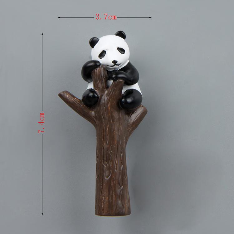 Panda Lying On The Tree Branch Creative Magnetic Buckle Refrigerator Magnet Suction Magnetic Sticker Home Decoration Po Wall
