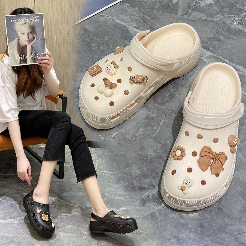 Women's Thick-Soled Garden Clogs - Comfortable EVA DIY Holey Shoes