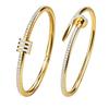 2-Piece Stainless Steel Bangle Set for Women, Gold Plated, Adjustable, Anti-Tarnish