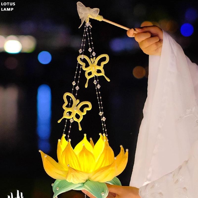 DIY Craft Set For Autumn Festival Flower Lamp Classical Design With Sticks For Home Decoration Photo Props