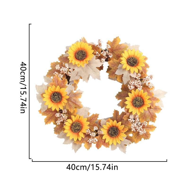 

1Pcs Pumpkin Garland Halloween Maple Leaf Decor Home DIY Crafts Wreath Autumn Decoration Artificial Sunflower Navidad Decor жовтий