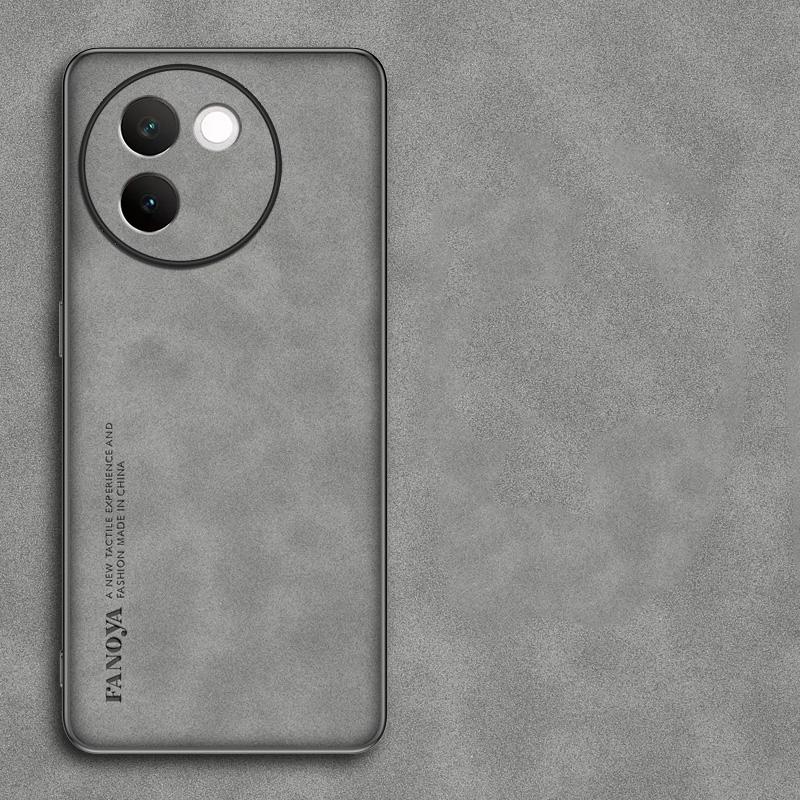 Pro Vivo V30e V 30e 5G V2339 Pouzdro Měkké silikonové okraje Pevný zadní kryt PU kožené pouzdro na telefon