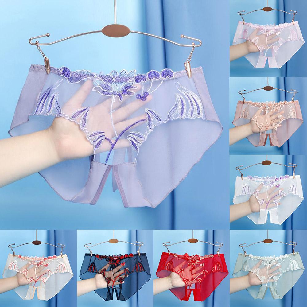 Womens Briefs Lace Large Size M-2XL Mesh Nightwear Printed