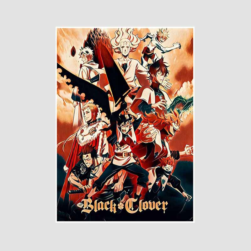 DIY Bar Home Decor Mural White Paper Classic Anime Black Clover Yami Posters HD Prints Living Room Decoration Painting Pictures Gifts