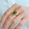 Natursteinring im ethnischen Stil, verstellbare Fingerringe, ovaler Edelsteinschmuck für Frauen, Jahrestag, Geburtstag, Hochzeitsgeschenk
