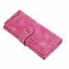 2025 new women's wallet frosted retro clutch bag soft leather multi-functional buckle long wallet