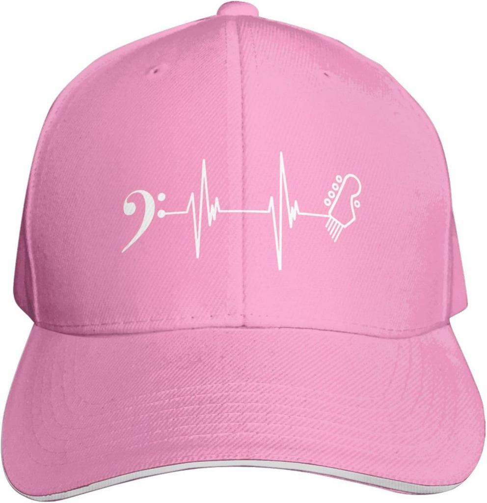 Heartbeat Guitar Headstock Baseball Cap Polyester Adjustable Outdoor Music Hat Unisex