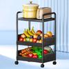 3-Tier Floor-Standing Kitchen Storage Rack with Baskets