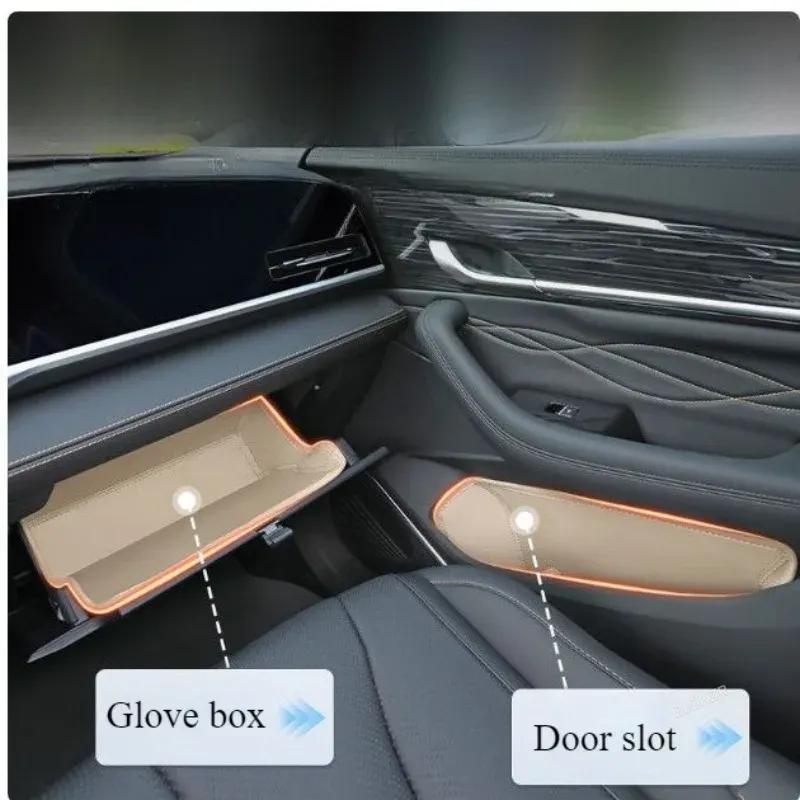 For Geely Monjaro Xingyue L -2025 Car Door Slot Organizer Box Leather Glove Box Storage Groove Pad Interior Accessories