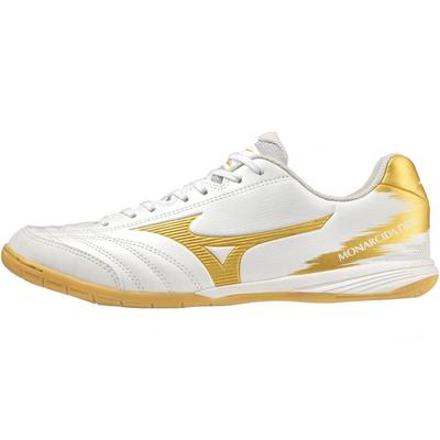 Monarcida NEO SALA PRO Futsal Shoes In Size 2E White/Gold, 28.0 Cm,
