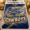 Flannel BlanketNorth Queensland Cowboys Custom Name Text Personalized Soft Warm Throw Blanket Home Decor Gift