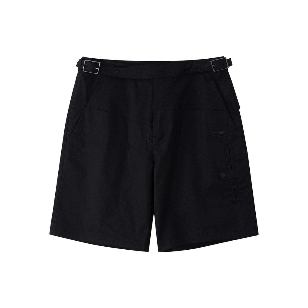 Li Ning Wade Series Solid Color Casual Breathable Loose Sports Shorts Men Shorts Black AKSR677-1