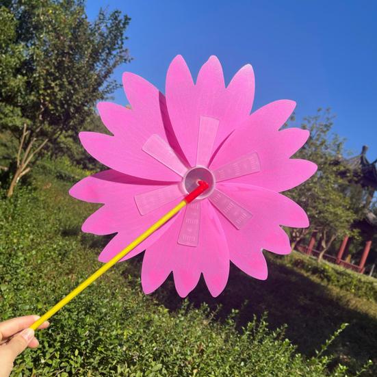 Sunflower Pinwheel 3-Tier Sunflower Garden Wind Spinner Ground Insert Yard Decor Windmill for Patio Lawn Decoration