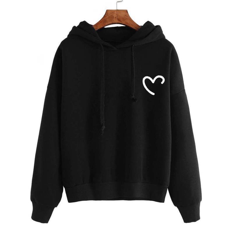 

2025 autumn and winter European and American clothing fleece hooded women s sweater 5XL чёрный