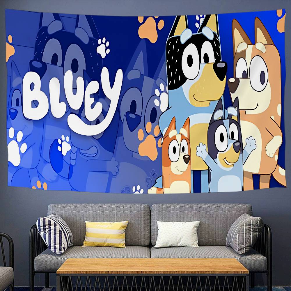 BBlueys Animacinis Spausdintas Didelis Sieninis Gobelenas Menas Sci-Fi Kambarys Namų Dekoras Dekoro Antklodė