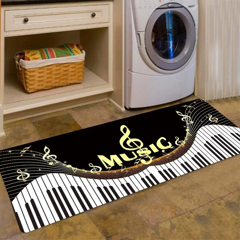 

Music Printed Kitchens Floor Mats Home Entrance Doormat Decoration Non-slip Laundry Room Runner Rugs Bathroom Mat Alfombra 40x60cm 16x24inch