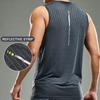 Men's Running Tank Top Fitness Wear Shirts Tops Man Sports First Layer Undershirt Ice Vest Sweatshirt Gym Tees Singlet Marathon