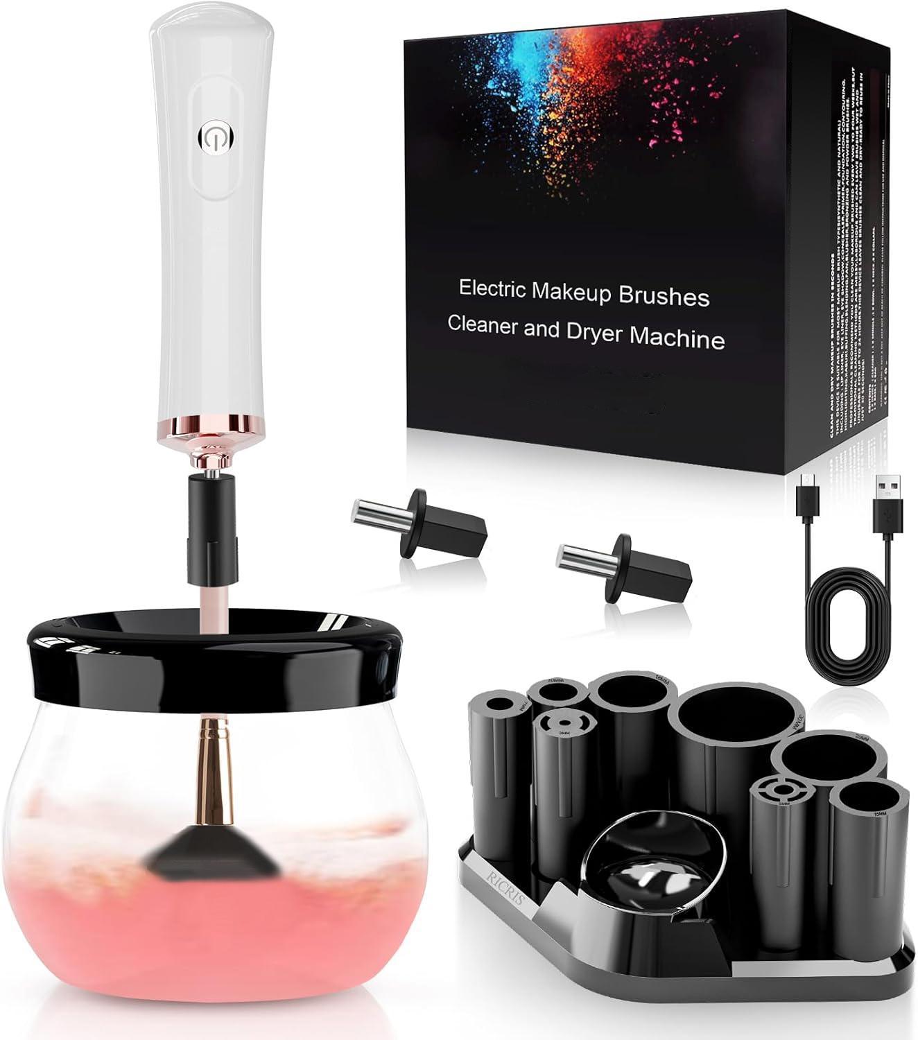

Electric Makeup Brush Cleaner and Dryer Machine Automatic Cosmetic Brush Cleanser Remove Tool Super Fast Cleaning and Dry белый