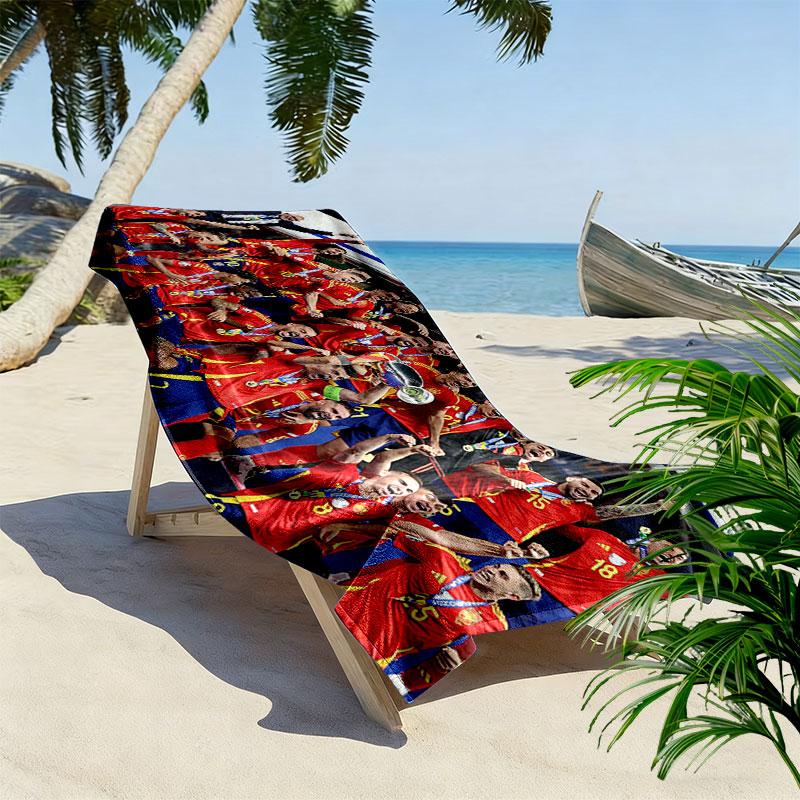Spain Print Beach Towel, Large Soft Quick Dry Towel for Beach Camping Swimming